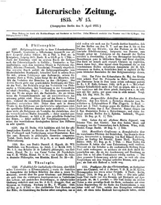 Literarische Zeitung Mittwoch 8. April 1835