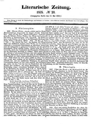 Literarische Zeitung Dienstag 12. Mai 1835