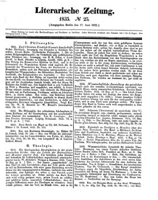 Literarische Zeitung Mittwoch 17. Juni 1835