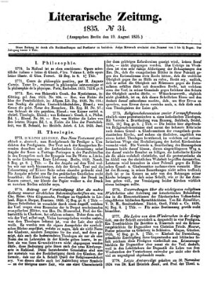 Literarische Zeitung Mittwoch 19. August 1835