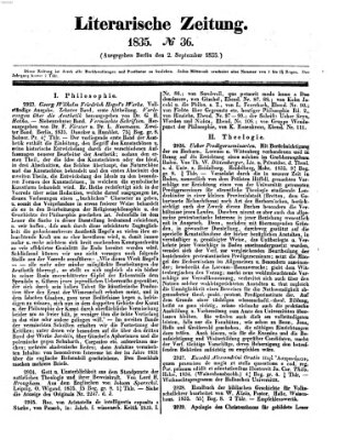 Literarische Zeitung Mittwoch 2. September 1835