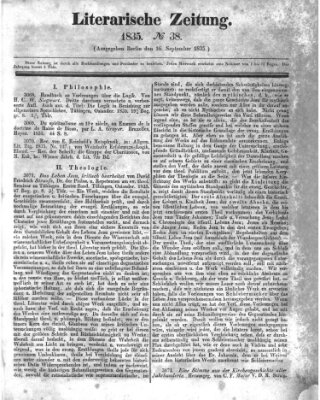 Literarische Zeitung Mittwoch 16. September 1835