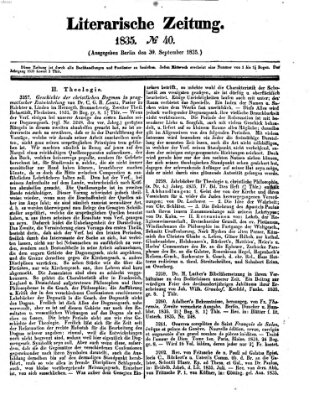 Literarische Zeitung Mittwoch 30. September 1835