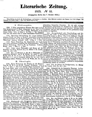 Literarische Zeitung Mittwoch 7. Oktober 1835