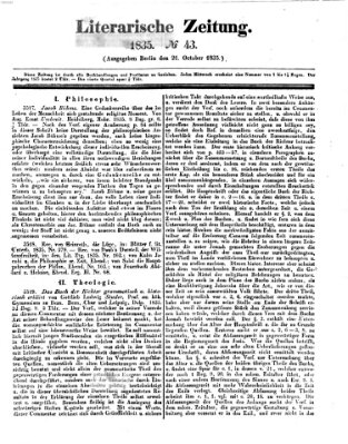 Literarische Zeitung Mittwoch 21. Oktober 1835