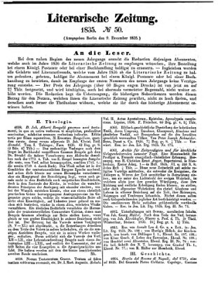 Literarische Zeitung Mittwoch 9. Dezember 1835