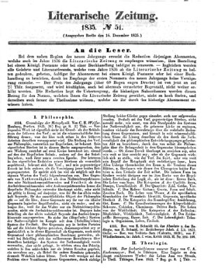 Literarische Zeitung Mittwoch 16. Dezember 1835