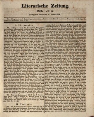 Literarische Zeitung Mittwoch 27. Januar 1836