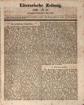 Literarische Zeitung Mittwoch 9. März 1836