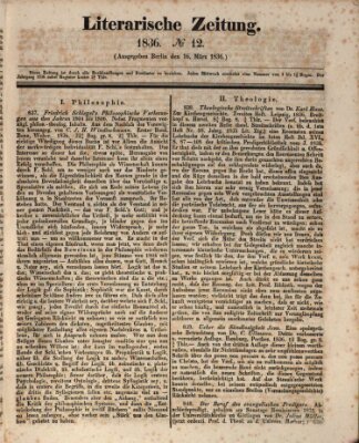 Literarische Zeitung Mittwoch 16. März 1836