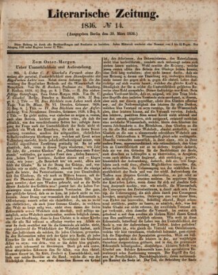 Literarische Zeitung Mittwoch 30. März 1836