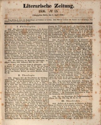 Literarische Zeitung Mittwoch 6. April 1836