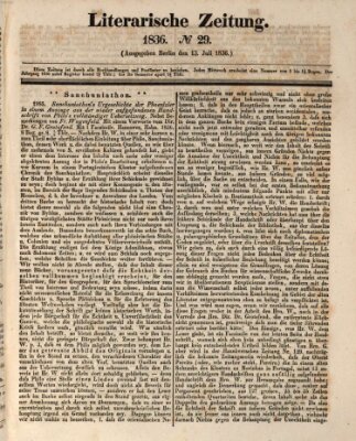 Literarische Zeitung Mittwoch 13. Juli 1836