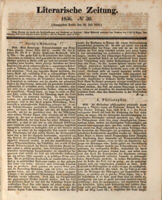 Literarische Zeitung Mittwoch 20. Juli 1836