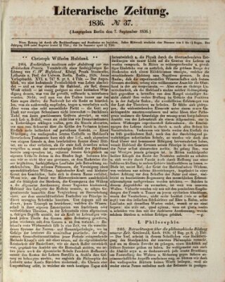 Literarische Zeitung Mittwoch 7. September 1836