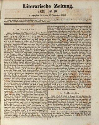 Literarische Zeitung Mittwoch 28. September 1836