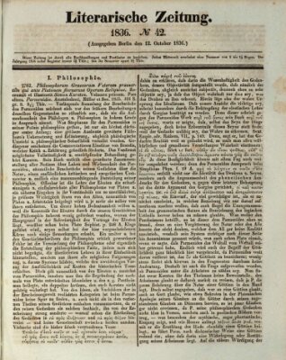 Literarische Zeitung Mittwoch 12. Oktober 1836