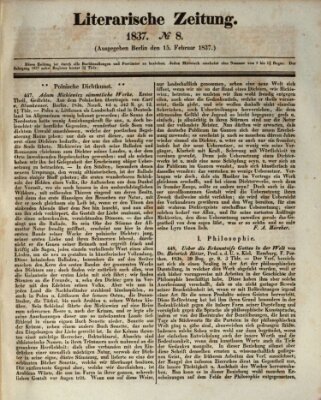 Literarische Zeitung Mittwoch 15. Februar 1837