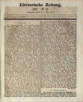 Literarische Zeitung Mittwoch 1. März 1837