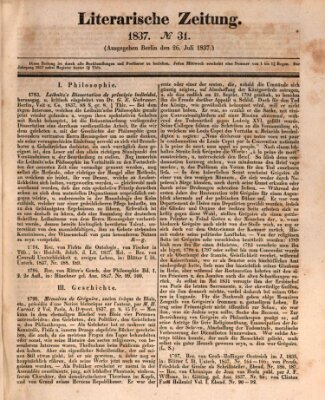 Literarische Zeitung Mittwoch 26. Juli 1837