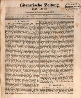 Literarische Zeitung Mittwoch 2. August 1837