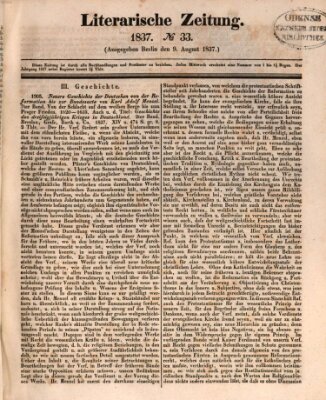 Literarische Zeitung Mittwoch 9. August 1837