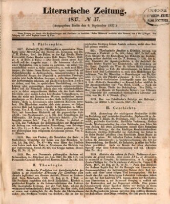 Literarische Zeitung Mittwoch 6. September 1837