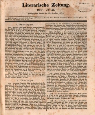 Literarische Zeitung Mittwoch 25. Oktober 1837