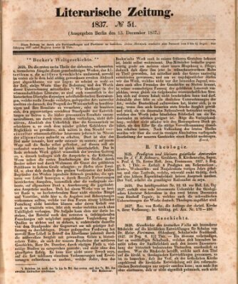 Literarische Zeitung Mittwoch 13. Dezember 1837