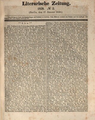 Literarische Zeitung Mittwoch 17. Januar 1838