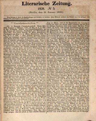 Literarische Zeitung Mittwoch 31. Januar 1838