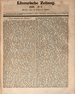 Literarische Zeitung Mittwoch 14. Februar 1838