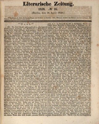 Literarische Zeitung Mittwoch 18. April 1838