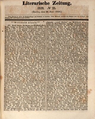 Literarische Zeitung Mittwoch 20. Juni 1838