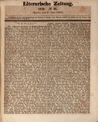 Literarische Zeitung Mittwoch 27. Juni 1838