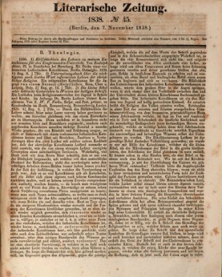 Literarische Zeitung Mittwoch 7. November 1838