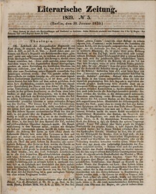 Literarische Zeitung Mittwoch 30. Januar 1839