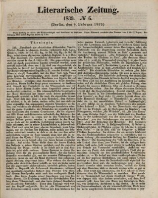 Literarische Zeitung Mittwoch 6. Februar 1839