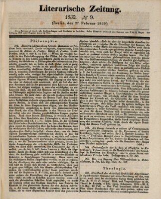 Literarische Zeitung Mittwoch 27. Februar 1839