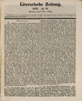 Literarische Zeitung Mittwoch 8. Mai 1839