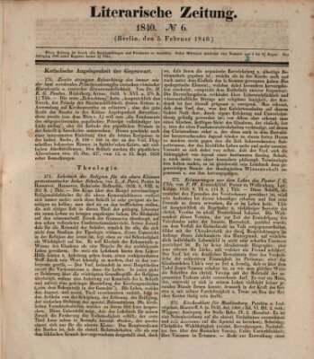 Literarische Zeitung Mittwoch 5. Februar 1840