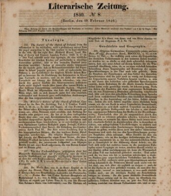 Literarische Zeitung Mittwoch 19. Februar 1840