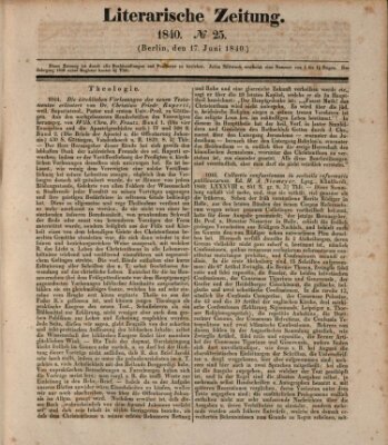 Literarische Zeitung Mittwoch 17. Juni 1840