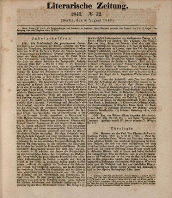 Literarische Zeitung Mittwoch 5. August 1840