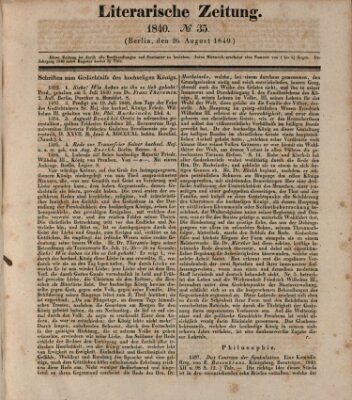 Literarische Zeitung Mittwoch 26. August 1840