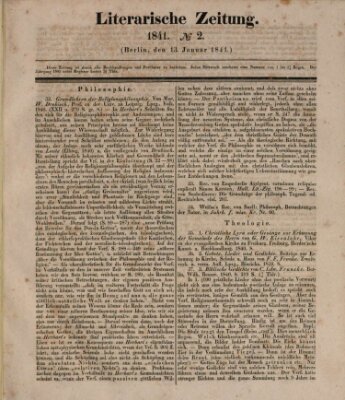 Literarische Zeitung Mittwoch 13. Januar 1841