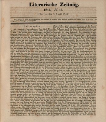 Literarische Zeitung Wednesday 7. April 1841