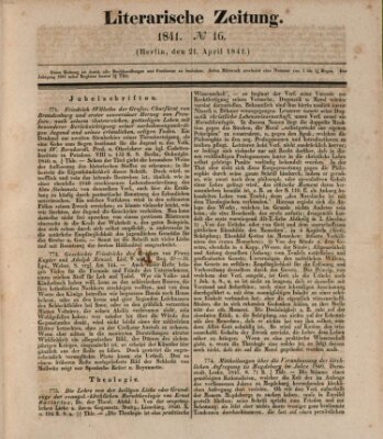 Literarische Zeitung Mittwoch 21. April 1841