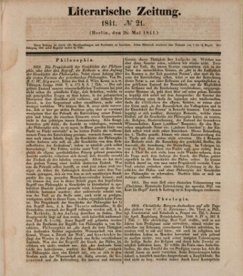 Literarische Zeitung Mittwoch 26. Mai 1841