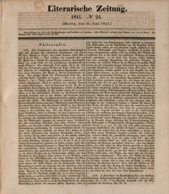 Literarische Zeitung Mittwoch 16. Juni 1841